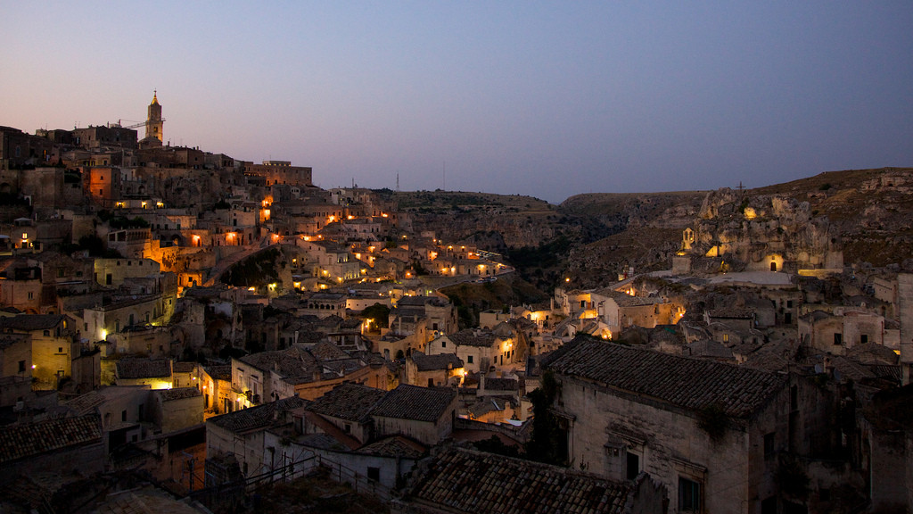 Sassi di Matera di notte